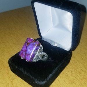 Vintage Jewelry - Vintage Sterling Silver Ring with Purple Jasper Vintage Jewelry - Vintage Sterling Silver Ring with Purple Jasper